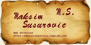 Maksim Susurović vizit kartica